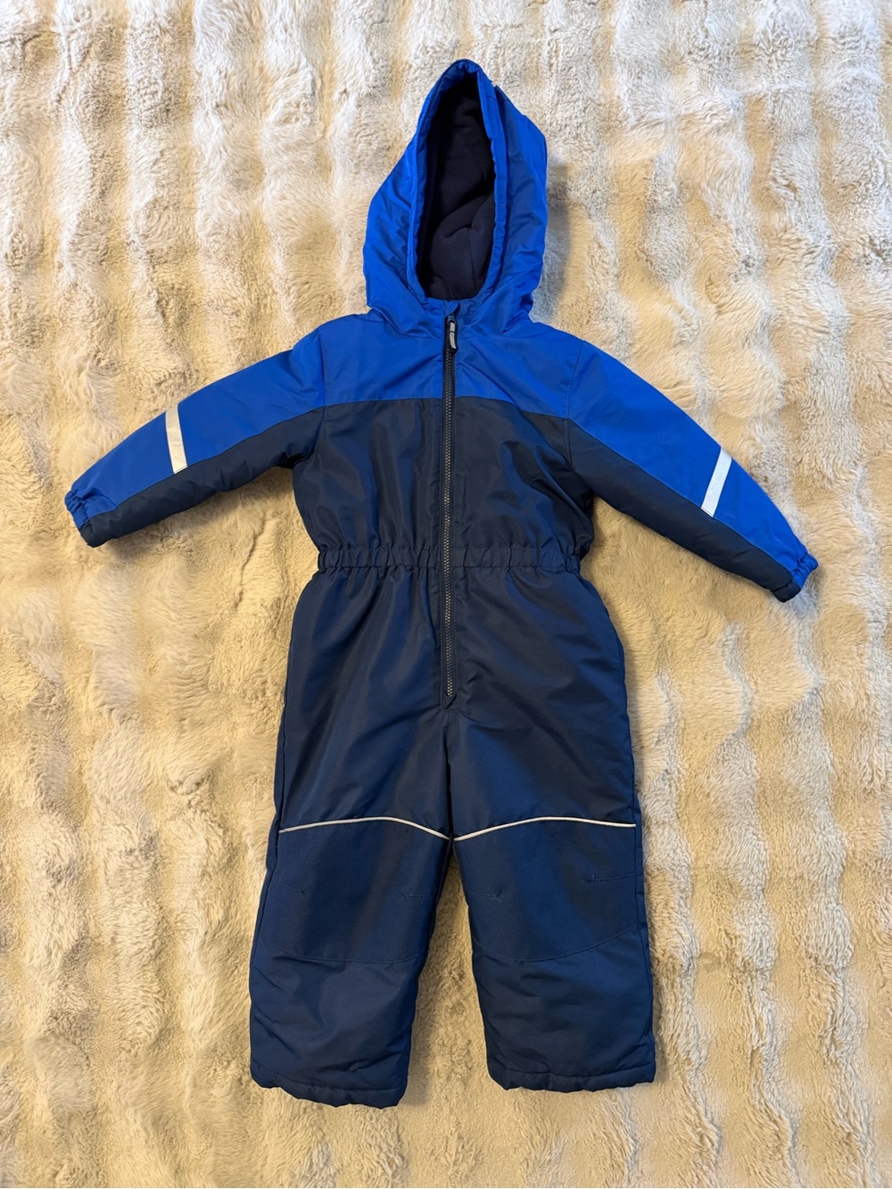 wonder nation Blue and Navy Toddler Snow One-Piece Snowsuit